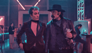 Noam Jenkins as Amon and Tim Rozon as Doc Holliday at the Glory Hole - Wynonna Earp 403