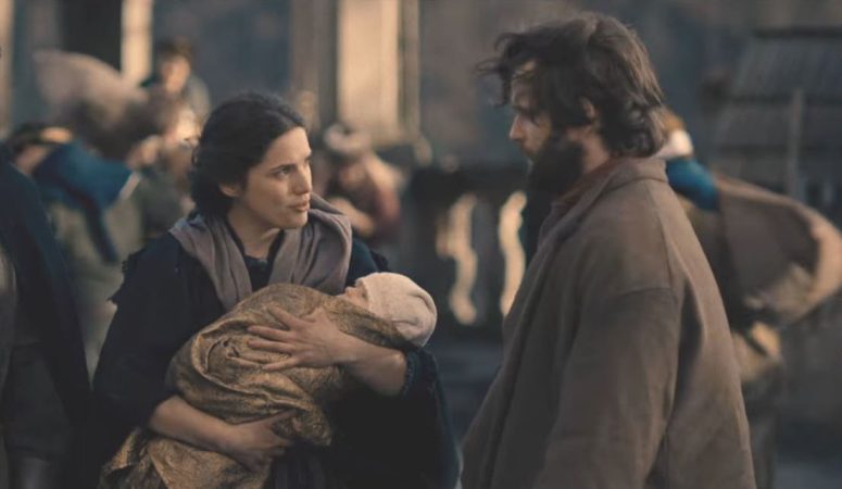 Mateus Kvietik as Florian and Sarah Arato as Alexandra with baby Christoph - Van Helsing 503