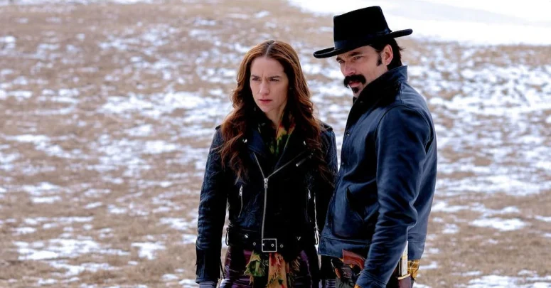 Tim Rozon as Doc Holliday and Melanie Scrofano as Wynonna Earp - Wynonna Earp - Holy War - Part One