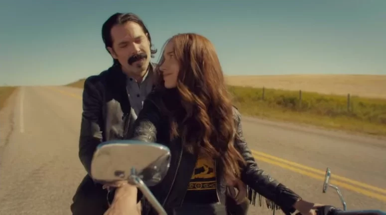 Tim Rozon as Doc Holliday and Melanie Scrofano as Wynonna - Wynonna Earp 412