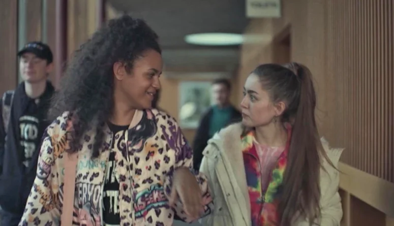 Hannah Adeogun as Anna and Libby Dunne as her friend Katie Wallace - Kin 105