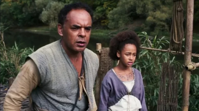 Keira Chansa as the young Siuan and Peter De Jersey as her father - The Wheel of Time 106