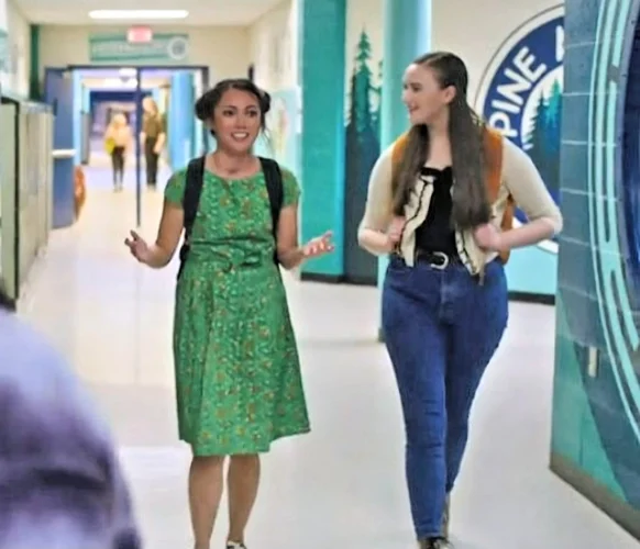 Christina Orjale as Valerie and Emma Troake as her unnamed friend from drama - Astrid and Lilly Save the World