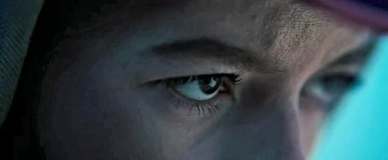 The opening shot of the film - Sophie's eyes - See For Me