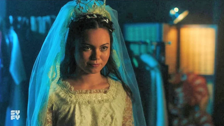 Christina Orjalo as alt-Val, preparing to do the wedding scene with Eggs - Astrid and Lilly Save the World 109