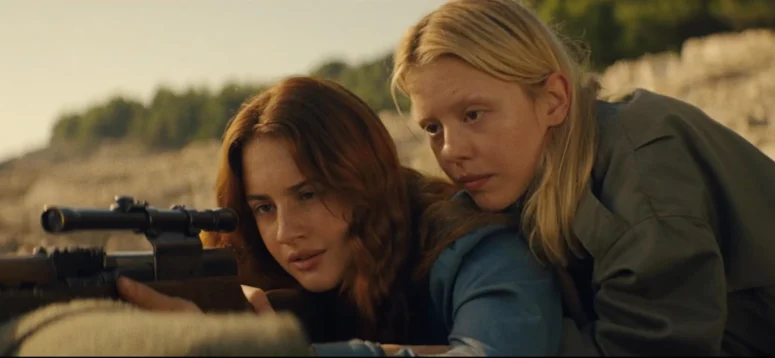 Grace Van Patten as Anastasia and Mia Goth as Marsha - Mayday