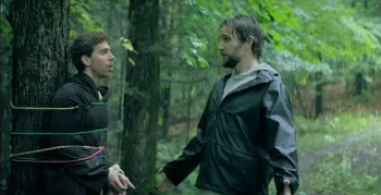 Jordan Gavaris as Justin and Travis Nelson as Riley - The Lake