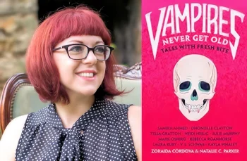 Author V.E. Schwab and the anthology Vampires Never Get Old