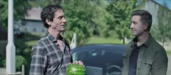 Jonas Chernick and Shawn Doyle with watermelon - Ashgrove