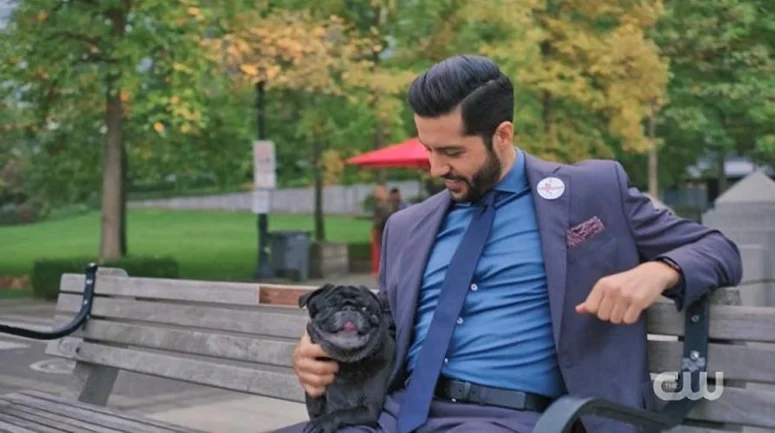 Daniel (Zach Smadu) with Craig the Pug - Family Law 110