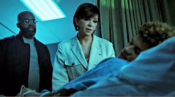 John L Adams as David and Amy Pietz as Kendra - Wolf Pack 101