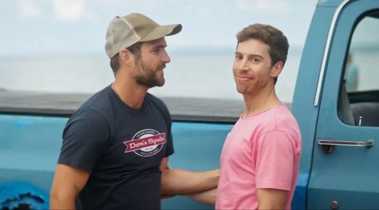 Travis Nelson as Riley and Jordan Gavaris as Justin - The Lake