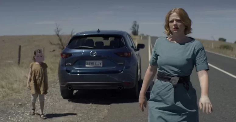 Sarah stops to search for a wounded bird = Run Rabbit Run