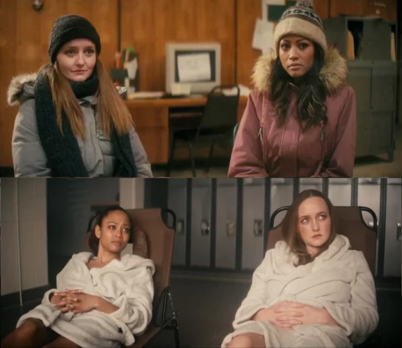 Niamh Carolan as Beth and Solange Sookram as Natalie (twice) - Wintertide