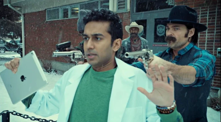 Tim Rozon as Doc Holliday and Varun Saranga as Jeremy - Wynonna Earp