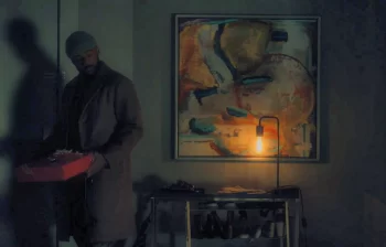 Art by the doorway in Tess's apartment - Sight Unseen