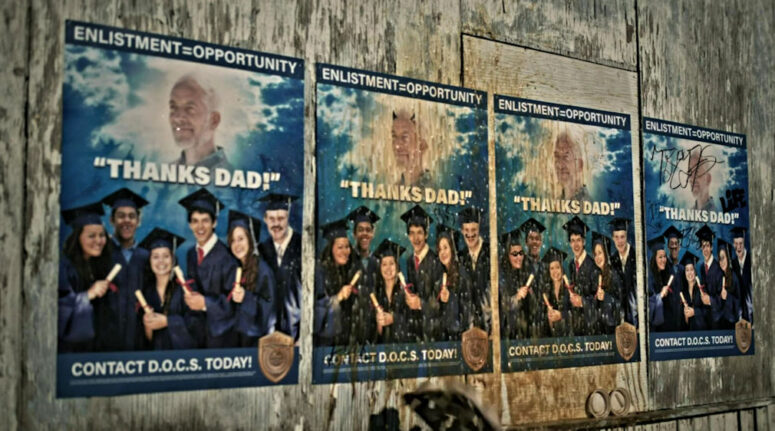 government recruitment posters with coffee spashed - Humane