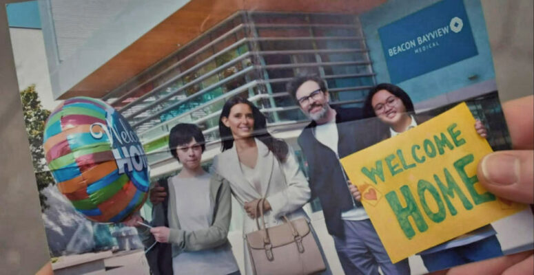 Photo of the Lee family outside Beacon Bayview Medical, another company likely involved with the printing of Jules.