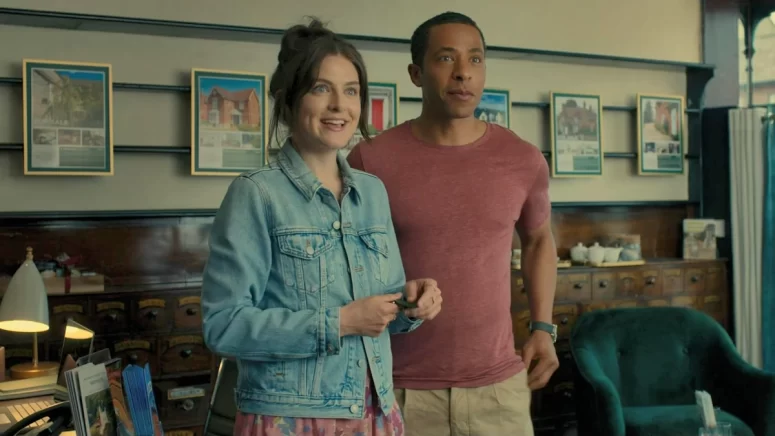 Aisling Loftus as Zoe and Ukweli Roach as Sam - The Midwich Cuckoos