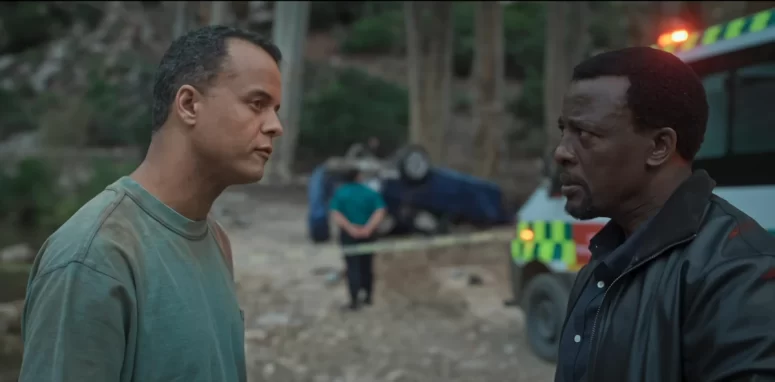 Charles Tertiens as Leonard and Tony Kgoroge as Detective Khaya - Recipes for Love and Murder