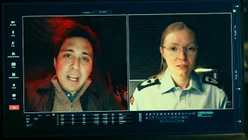Andreas Isaksen (Kim Falck) and Sigrid Hodne (Karonine Viktoria Sletting Garvang) have their final conversation via computer - Troll 2