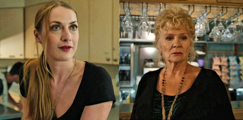 The waitress (Leah Jacksties) and The barfly (Beverley Elliott) - Wild Cards 301