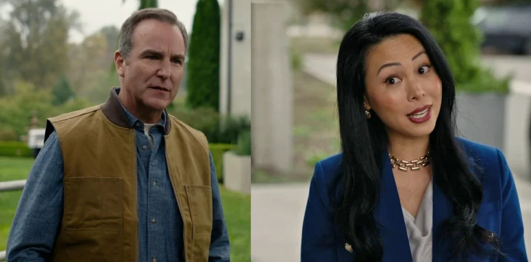 Kurt Evans as Spencer Thorne and Sarah Surh as Bobbi Carmichael - Wild Cards 305