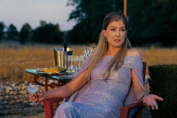 Rosamund Pike as Elspeth Catton in Emerald Fennell's dark comedy 'Saltburn'