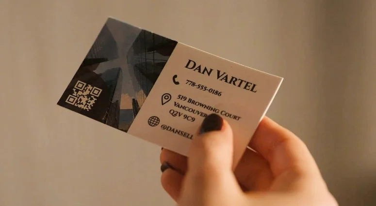 Business card for realtor Dan Vartel - Wild Cards 308