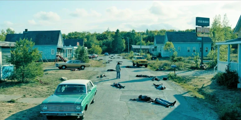 Julie among the corpses on main street in the late 1970s - From 404