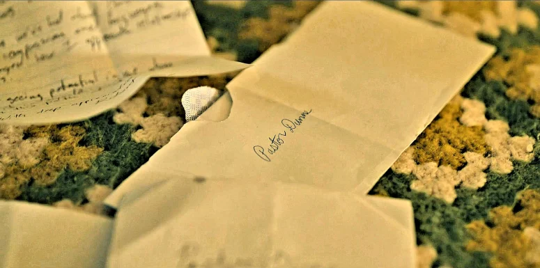 A portion of a letter written by an unknown person to Pastor Dunne - From 404