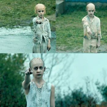 Three of the ghoulish children played by Eli Reade, Emerlee Myrick, and Jayden Watters - From 409