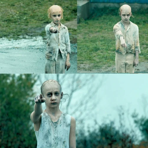 Three of the ghoulish children played by Eli Reade, Emerlee Myrick, and Jayden Watters - From 409