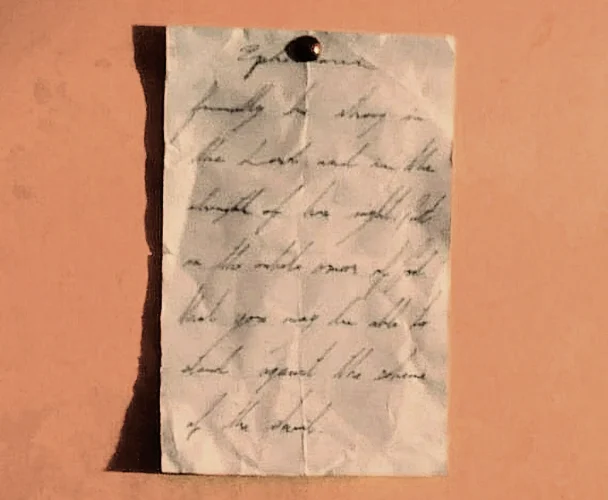 Johanna's handwritten prayer - The Voices of Our Mother