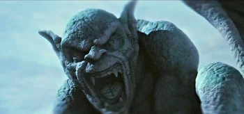 The gargoyle on the church roof turns its head to look directly at Harriet - The Voices of Our Mother