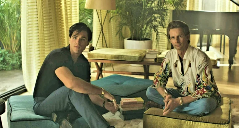 Jacob Elodi as Elvis Presley and R Austin Ball as hairstylist Larry Geller - Priscilla