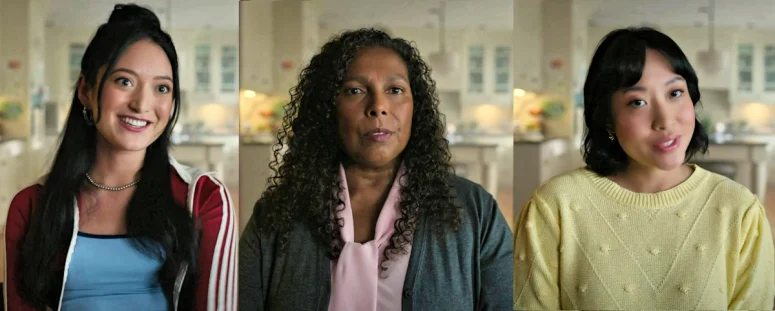 The three main candidates for the nanny job: Paola van Kleef as 'Gen Z Nanny', Lynette Kissoon as 'Strict Nanny', and Marissas Leong as 'Sweet Nanny' - Private Eyes West Coast 102