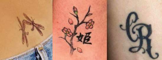 SArah Michelle Gellar - three tattoos