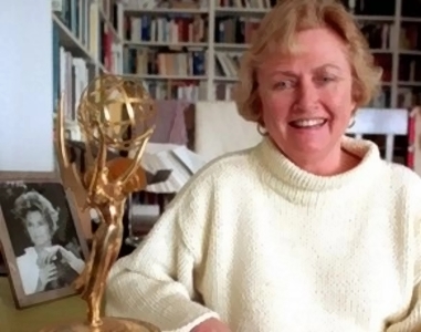 Mary Fickett with he 1973r Emmy Award